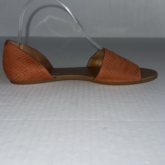 Madewell Thea D’Orsay Burnt Orange Snakeskin Textured Flats - Picture 5 of 13